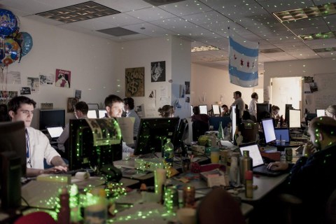 image "The cave" at President Obama's Election headquarters in Chicago